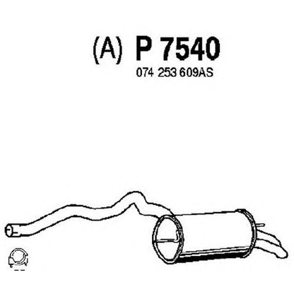 Фото Глушитель выхлопных газов конечный FENNO P7540