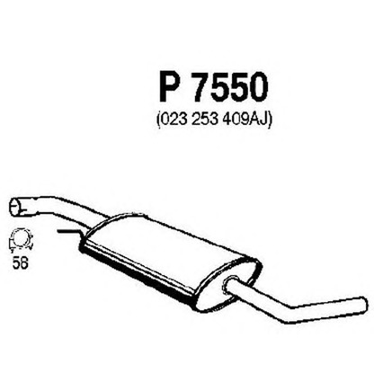 Фото Средний глушитель выхлопных газов FENNO P7550