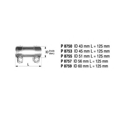 Foto Conectores de tubos, sistema de escape FENNO P8750