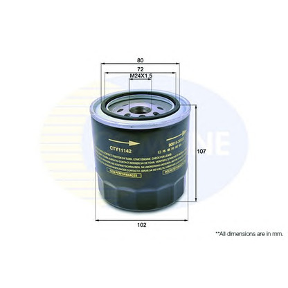Photo Oil Filter COMLINE CTY11142
