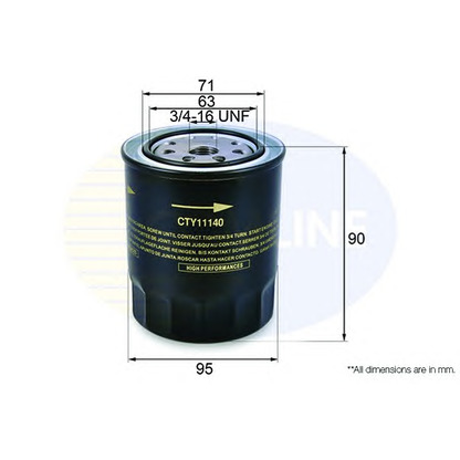 Photo Oil Filter COMLINE CTY11140