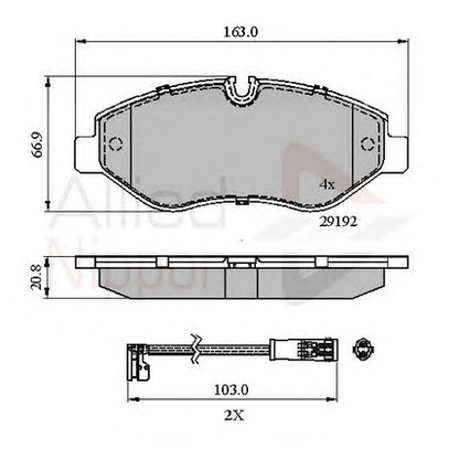 Photo Brake Pad Set, disc brake COMLINE ADB21555