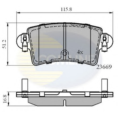 Фото Комплект тормозных колодок, дисковый тормоз COMLINE CBP01036