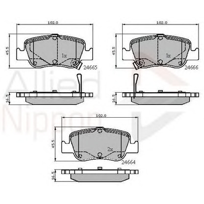 Foto Kit pastiglie freno, Freno a disco COMLINE ADB31572