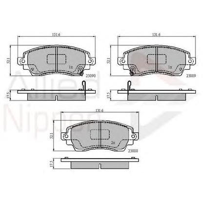 Foto Kit pastiglie freno, Freno a disco COMLINE ADB3908