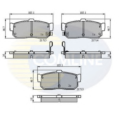 Photo Kit de plaquettes de frein, frein à disque COMLINE CBP3955