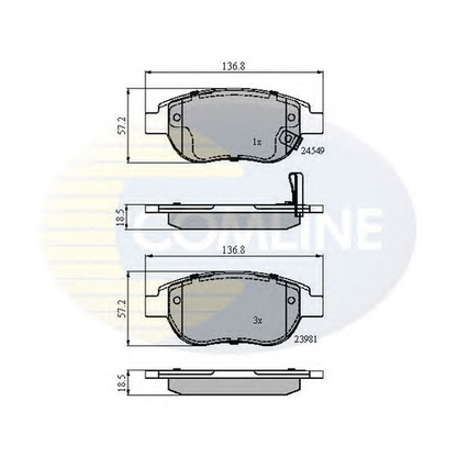 Photo Brake Pad Set, disc brake COMLINE CBP31038