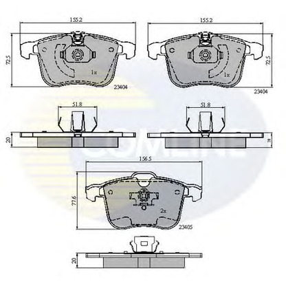 Foto Kit pastiglie freno, Freno a disco COMLINE CBP01593