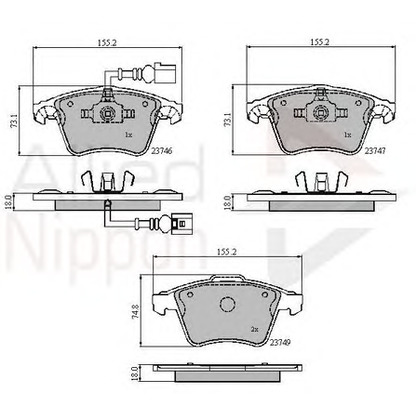 Foto Kit pastiglie freno, Freno a disco COMLINE ADB11312