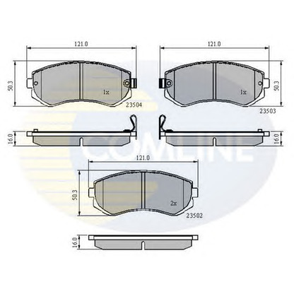 Photo Kit de plaquettes de frein, frein à disque COMLINE CBP3484