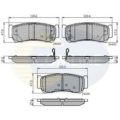 Фото Комплект тормозных колодок, дисковый тормоз COMLINE CBP31714