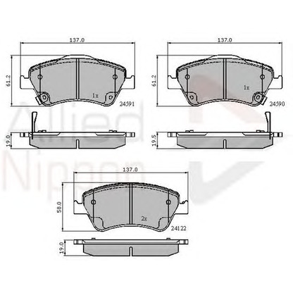 Foto Kit pastiglie freno, Freno a disco COMLINE ADB31576