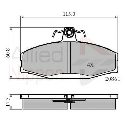 Photo Kit de plaquettes de frein, frein à disque COMLINE ADB0928