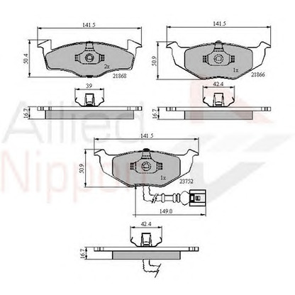 Foto Kit pastiglie freno, Freno a disco COMLINE ADB1707