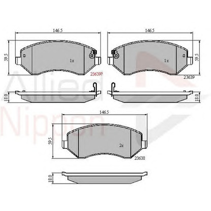 Photo Brake Pad Set, disc brake COMLINE ADB31162