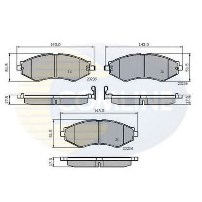 Photo Brake Pad Set, disc brake COMLINE CBP31189