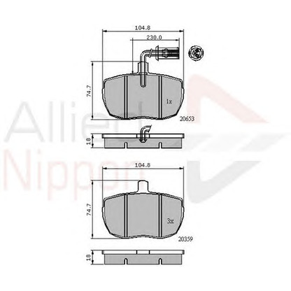 Photo Brake Pad Set, disc brake COMLINE ADB1413