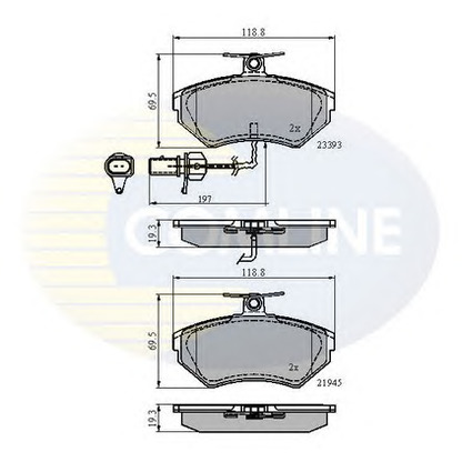 Photo Kit de plaquettes de frein, frein à disque COMLINE CBP1736