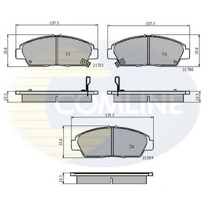 Photo Kit de plaquettes de frein, frein à disque COMLINE CBP3446