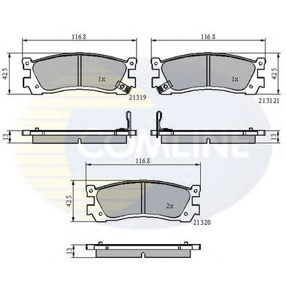 Photo Kit de plaquettes de frein, frein à disque COMLINE CBP3824