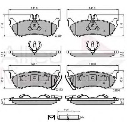 Foto Kit pastiglie freno, Freno a disco COMLINE ADB31148