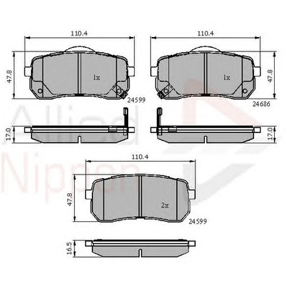 Foto Kit pastiglie freno, Freno a disco COMLINE ADB31675