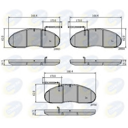 Фото Комплект тормозных колодок, дисковый тормоз COMLINE CBP1991
