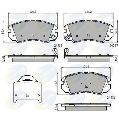 Photo Kit de plaquettes de frein, frein à disque COMLINE CBP31776