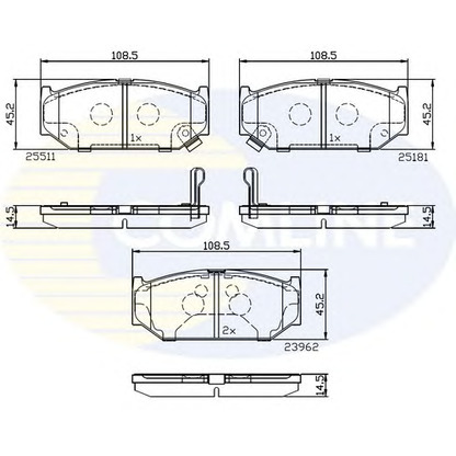 Photo Kit de plaquettes de frein, frein à disque COMLINE CBP32245