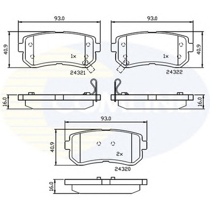 Photo Brake Pad Set, disc brake COMLINE CBP32016