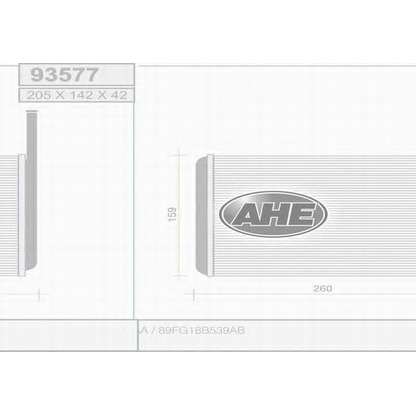Photo Heat Exchanger, interior heating AHE 93577
