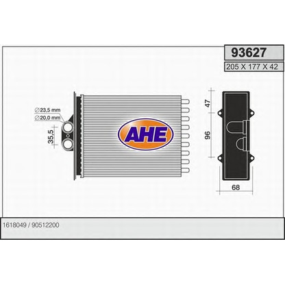 Photo Heat Exchanger, interior heating AHE 93627