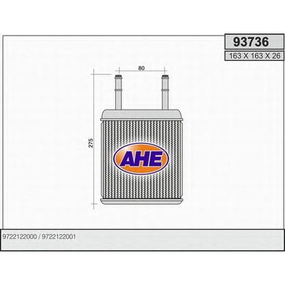 Photo Heat Exchanger, interior heating AHE 93736