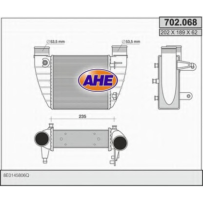 Foto Radiador de aire de admisión AHE 702068