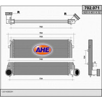 Photo Intercooler, charger AHE 702071