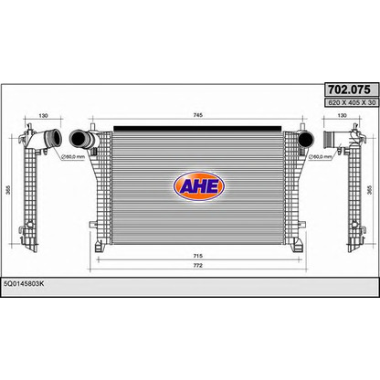 Photo Intercooler, charger AHE 702075