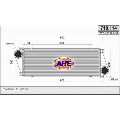 Foto Radiador de aire de admisión AHE 718114