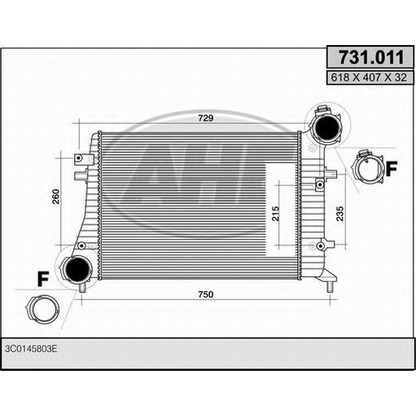 Foto Radiador de aire de admisión AHE 731011