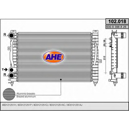 Foto Radiador, refrigeración del motor AHE 102018