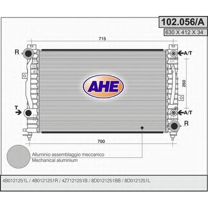 Photo Radiateur, refroidissement du moteur AHE 102056A