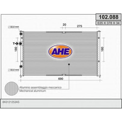 Foto Kühler, Motorkühlung AHE 102088