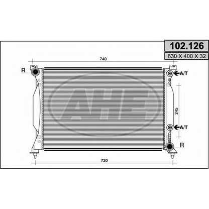 Photo Radiator, engine cooling AHE 102126