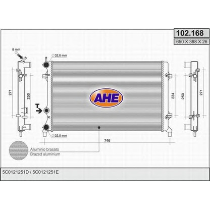 Photo Radiator, engine cooling AHE 102168