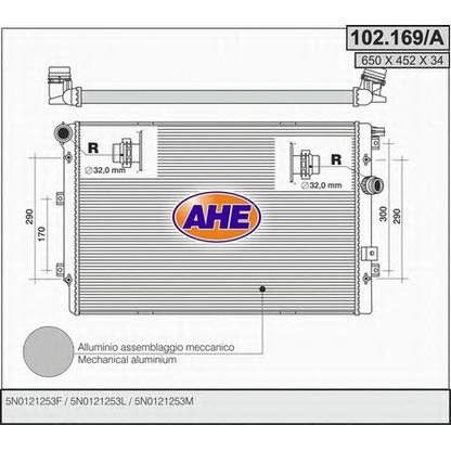 Photo Radiateur, refroidissement du moteur AHE 102169A