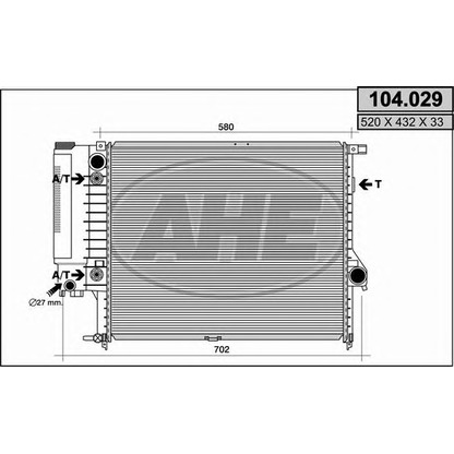 Photo Radiator, engine cooling AHE 104029