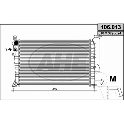 Foto Radiador, refrigeración del motor AHE 106013