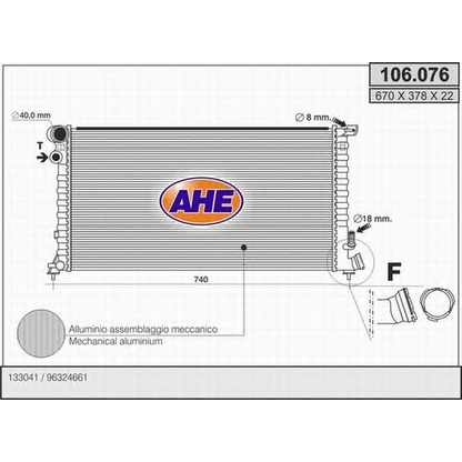 Foto Radiatore, Raffreddamento motore AHE 106076