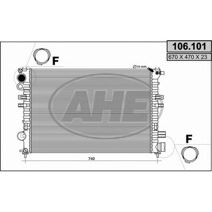 Foto Radiatore, Raffreddamento motore AHE 106101