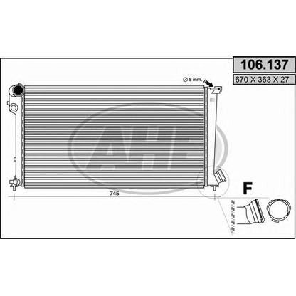 Foto Radiador, refrigeración del motor AHE 106137