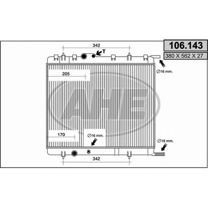 Photo Radiator, engine cooling AHE 106143